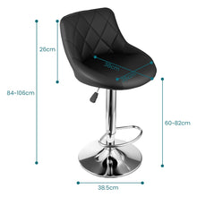 Modern Bar Stools Set Leatherette Exterior Adjustable Lift Chrome Footrest and Base for Breakfast Bar Counter Kitchen and Home Barstools