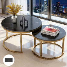 Nesting Coffee Tables Set of 2 Round Stacking Sofa Side Tables for Living Room