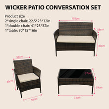 Garden Furniture Sofa Chairs Table Set Rattan Conservatory Outdoor Patio Seat Cushion With Single Armchairs With Coffee Table 6210-B Sofa