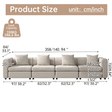 Modern Modular Sectional Sofa with Chaise Lounge - Oversized White Convertible L-Shaped or Straight Design, Plush Cushions & Neutral-Toned Durable Fabric, Easy Assembly Contemporary Living Room Furniture for Apartments & Homes, Space-Saving Modular Sofa f