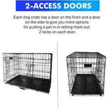 Metal Dog Cage Puppy Training Crate Pet Carrier Small Medium Large XL XXL Metal 18'' 24'' 30'' 36'' 42'' 48''