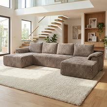 Luxury U-shaped Split Living Room Sofa, Multifunctional Modular Sofa Bed, Oversized Flannel Sofa, Comfortable Lounge Chair, Matching TV Cabinet And Living Room Furniture Set, Home Goods