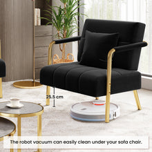 Costoffs Accent Chair 75.5cm Wide Velvet Upholstered Accent Bedroom Chair with Gold Metal Frame & Cosy Pillow, Modern Design, Ideal 1-Seater Leisure Armchair for Living Room, Bedroom, Office, Studio, Light Grey/Pink/Beige