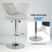 Modern Bar Stools Set Leatherette Exterior Adjustable Lift Chrome Footrest and Base for Breakfast Bar Counter Kitchen and Home Barstools