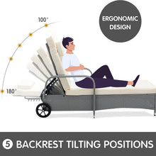3 Pieces Rattan Sun Lounger Bed Recliner Outdoor Garden Chair & Side Table Set