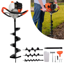 Petrol Auger Post Hole Digger - Fence Post Digger Tool for Tree Planting, Poles And Shrubs | Earth Auger Hole Borer with 3 Drill Attachments 100mm, 150mm, 200mm And Extension Pole |Gardener's Gift