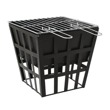 Outdoor Square Fire Pit Barbeque Traditional Log Burner Heater Portable BBQ Heat Resistant Unique Garden Patio Accessories